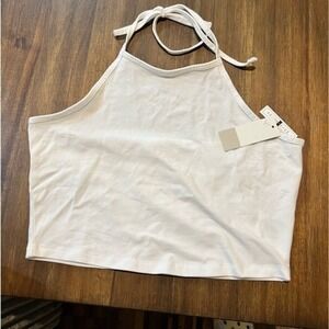 BP Halter‎ Top Sleeveless Crop Tank Casual Basic White Size L